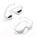 Red LED light therapy eye glasses on white background